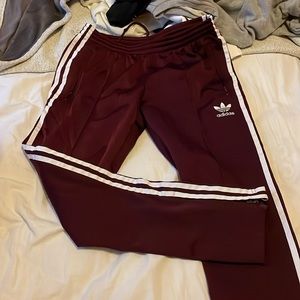 Burgundy Adidas Soccer / Track pants
